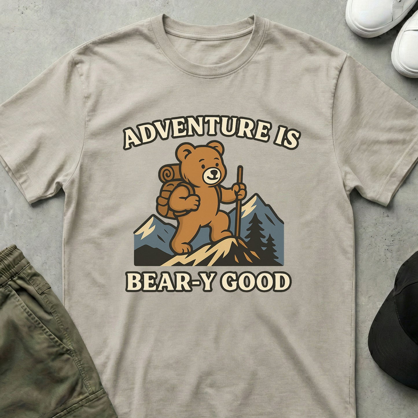 Printify Teddy-Bear Adventure T-Shirt Ice Grey / S