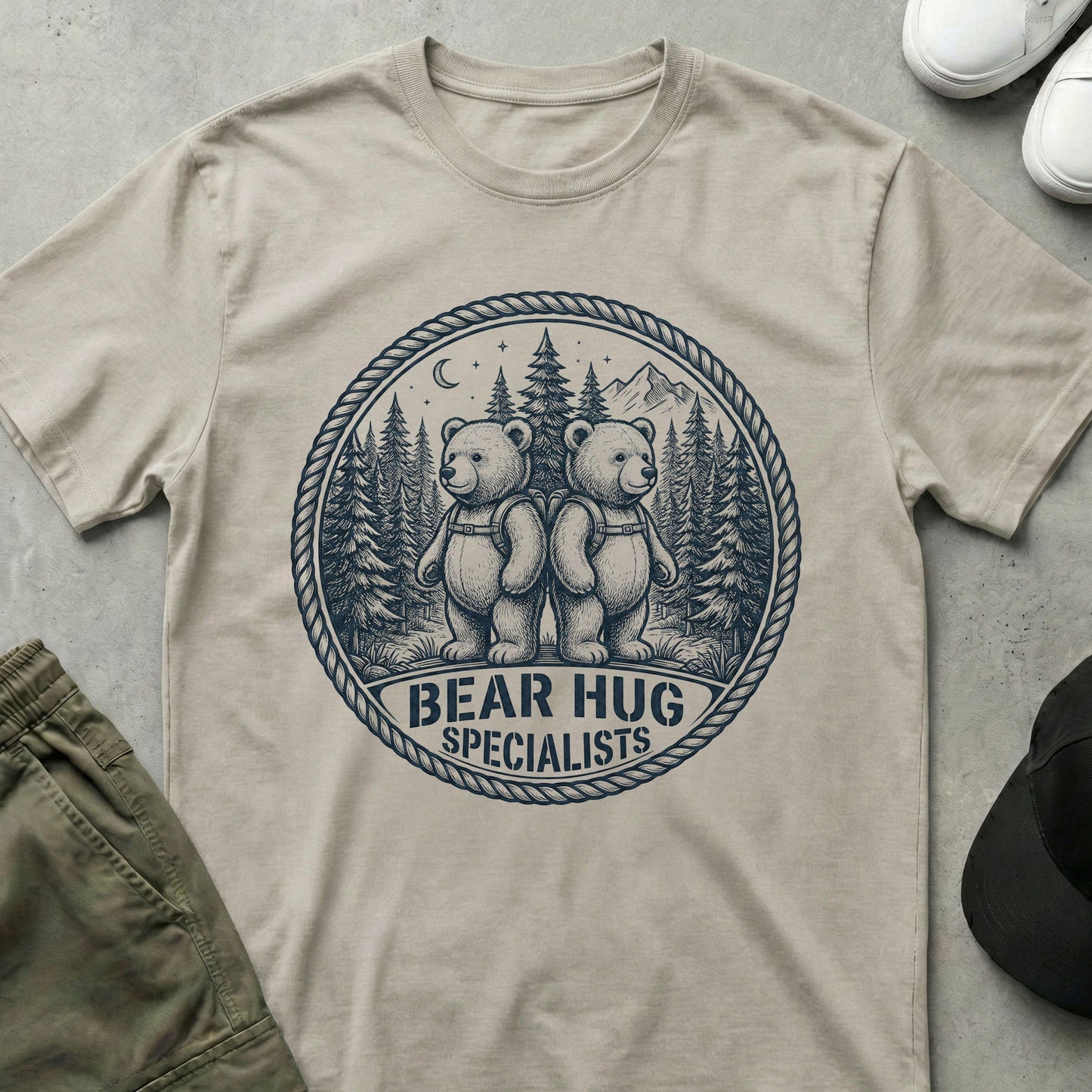 Bear Hug Squad T-Shirt Ice Grey