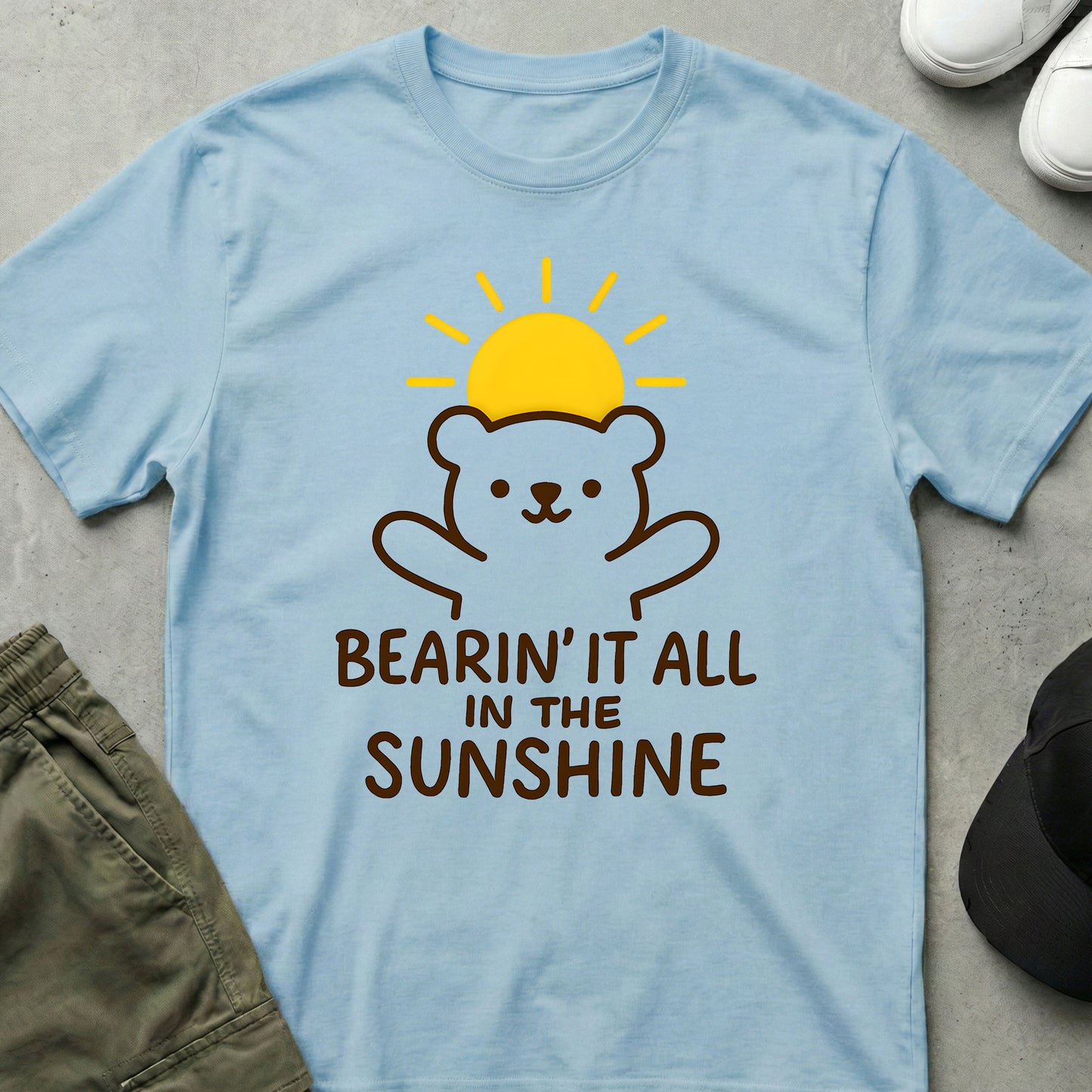 Bearin it all T-Shirt Light Blue