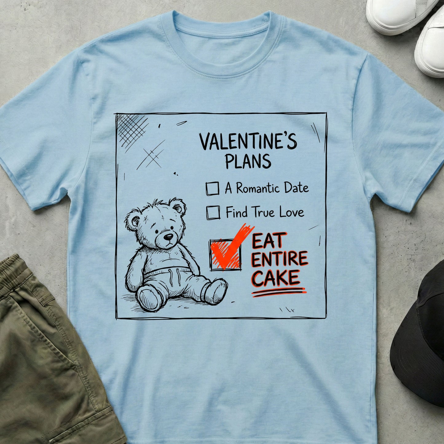 Cake First T-Shirt Light Blue