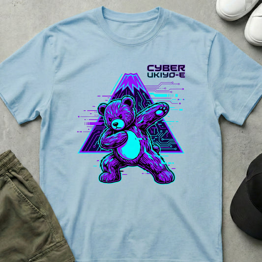 Cyber Ukiyo-e T-Shirt Light Blue