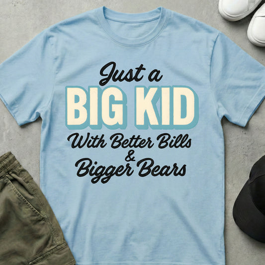 Big Kid Bears T-Shirt Light Blue