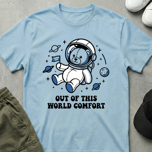 Space Bear T-Shirt Light Blue