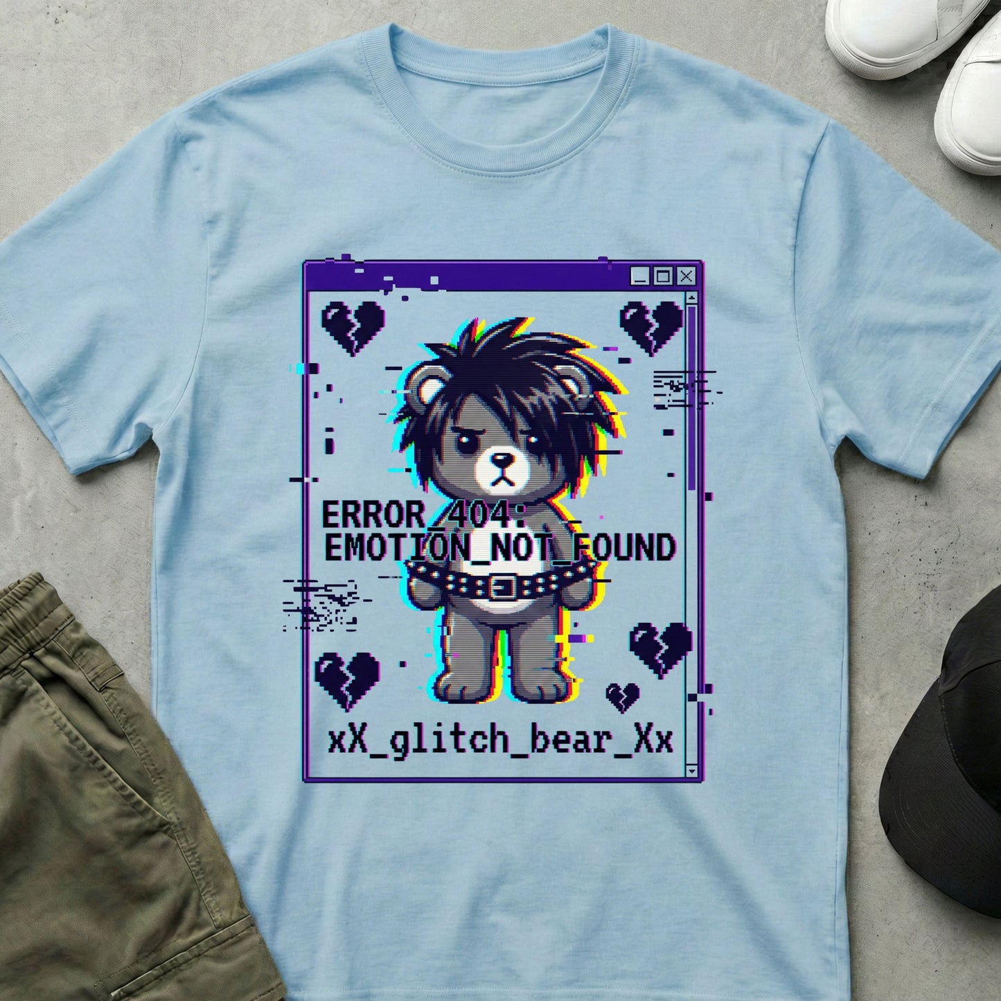 Crybaby Glitch T-Shirt Light Blue