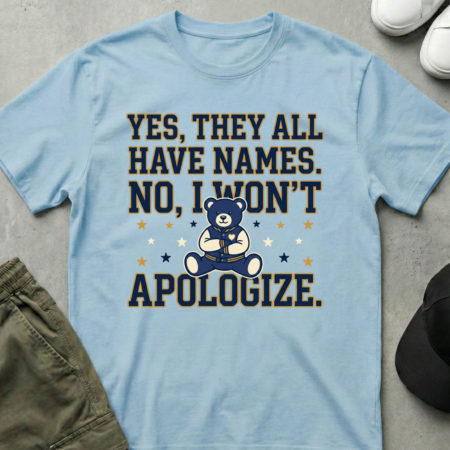 No Apologies T-Shirt Light Blue