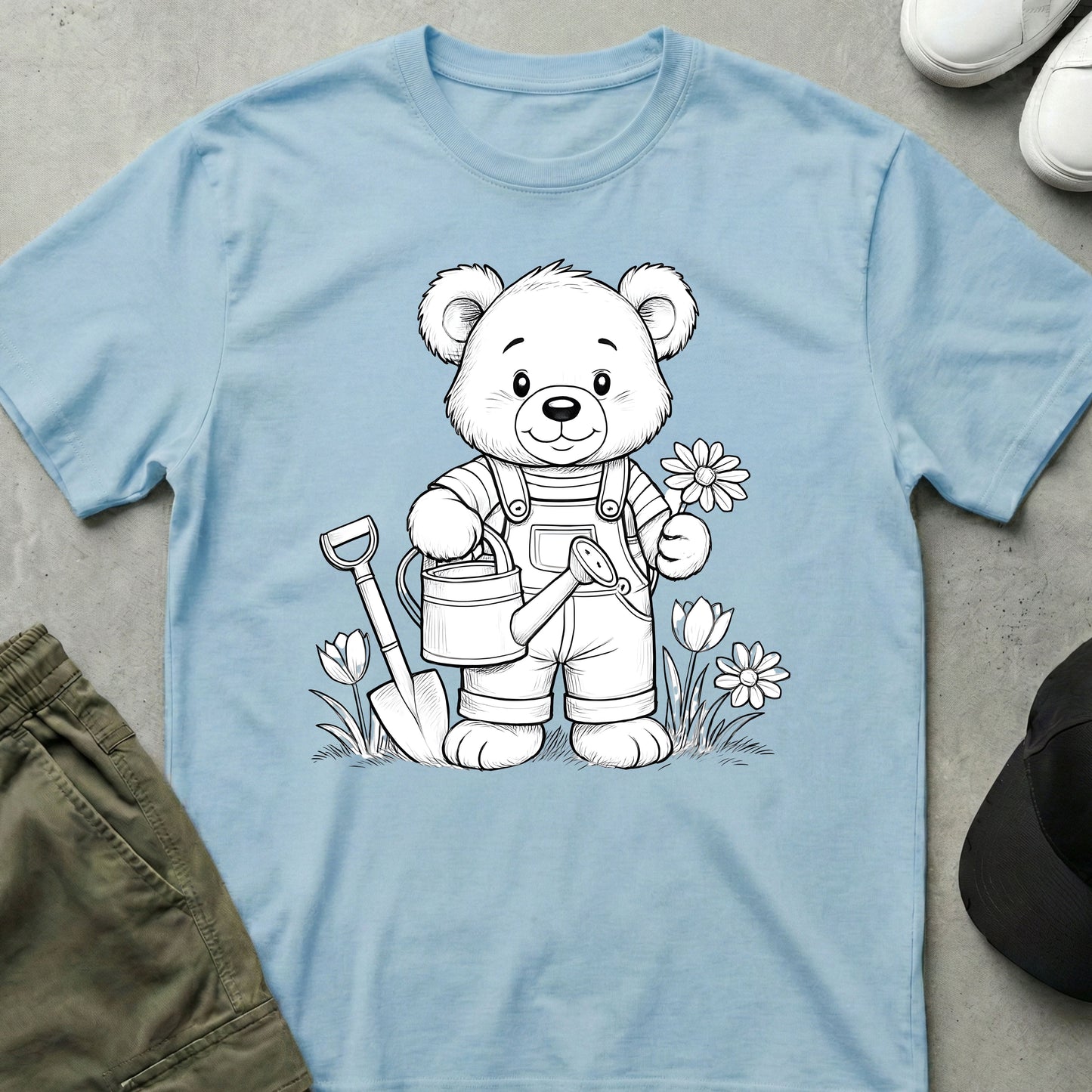 Printify Teddy-Bear Teddy Gardener T-Shirt Light Blue / S