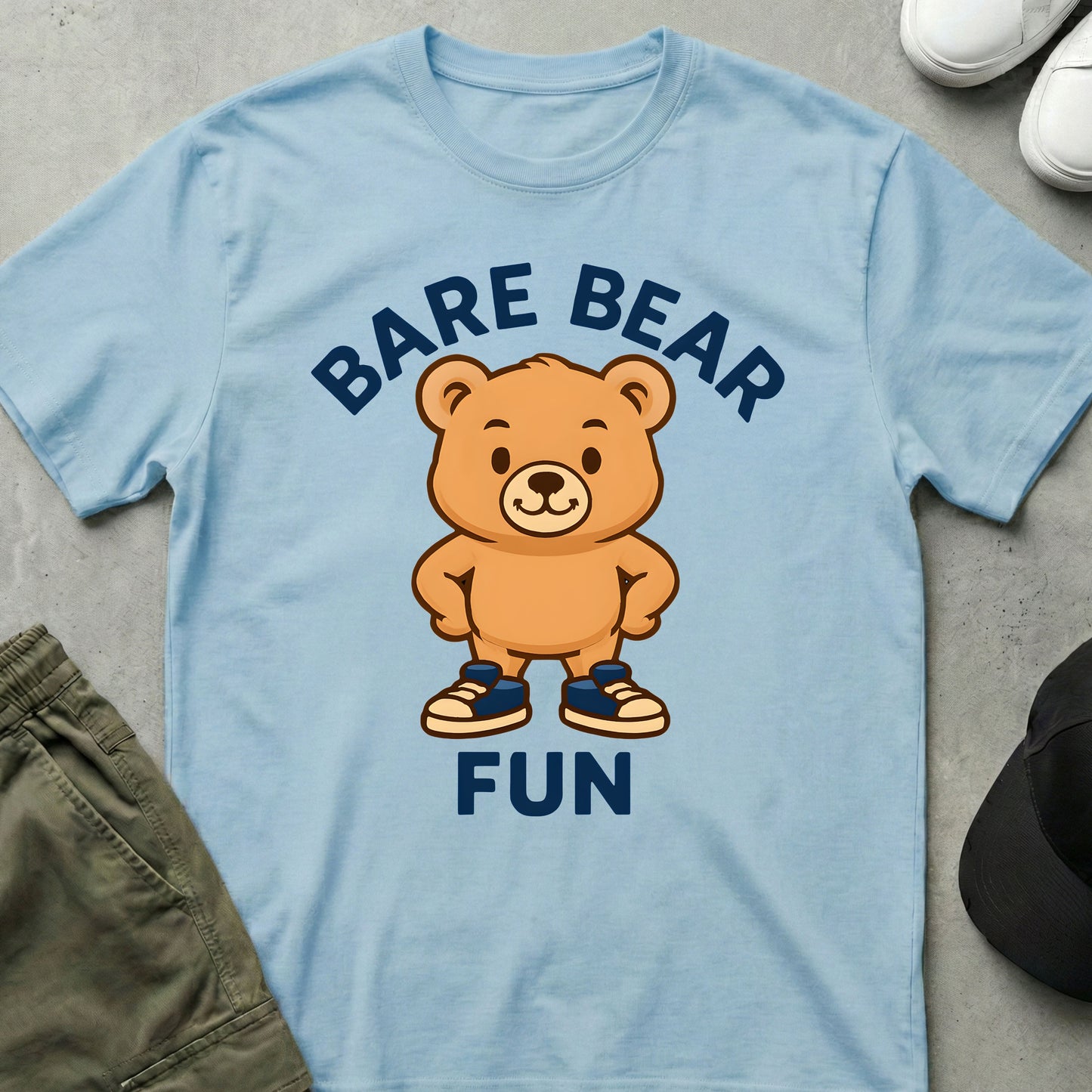 Cool Teds Teddy-Bear Bare Bear Fun T-Shirt Light Blue / S