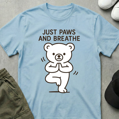 Cool Teds Teddy-Bear Yoga Chill T-Shirt Light Blue / S