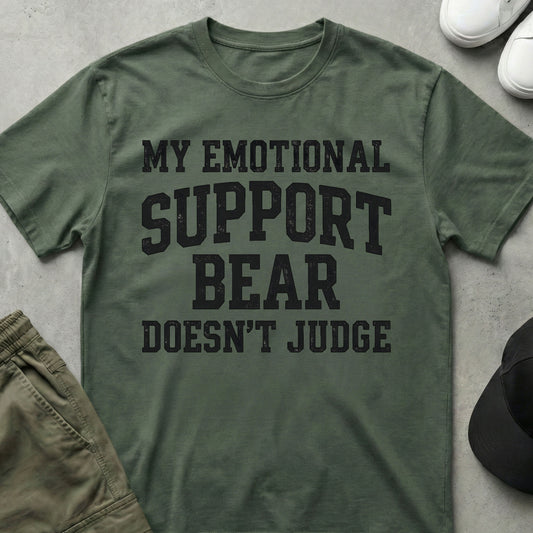 Cool Teds Teddy-Bear Support Bear T-Shirt Military Green / S