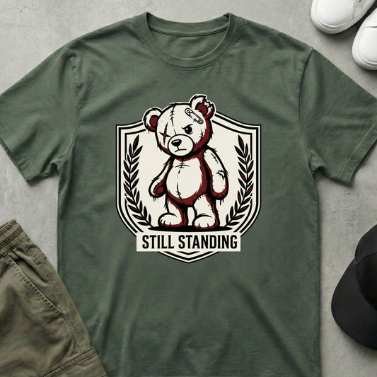 Cool Teds Teddy-Bear Standing T-Shirt Military Green / S