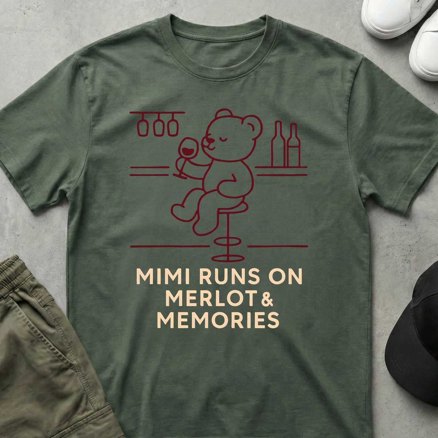 Merlot Mimi T-Shirt Military Green