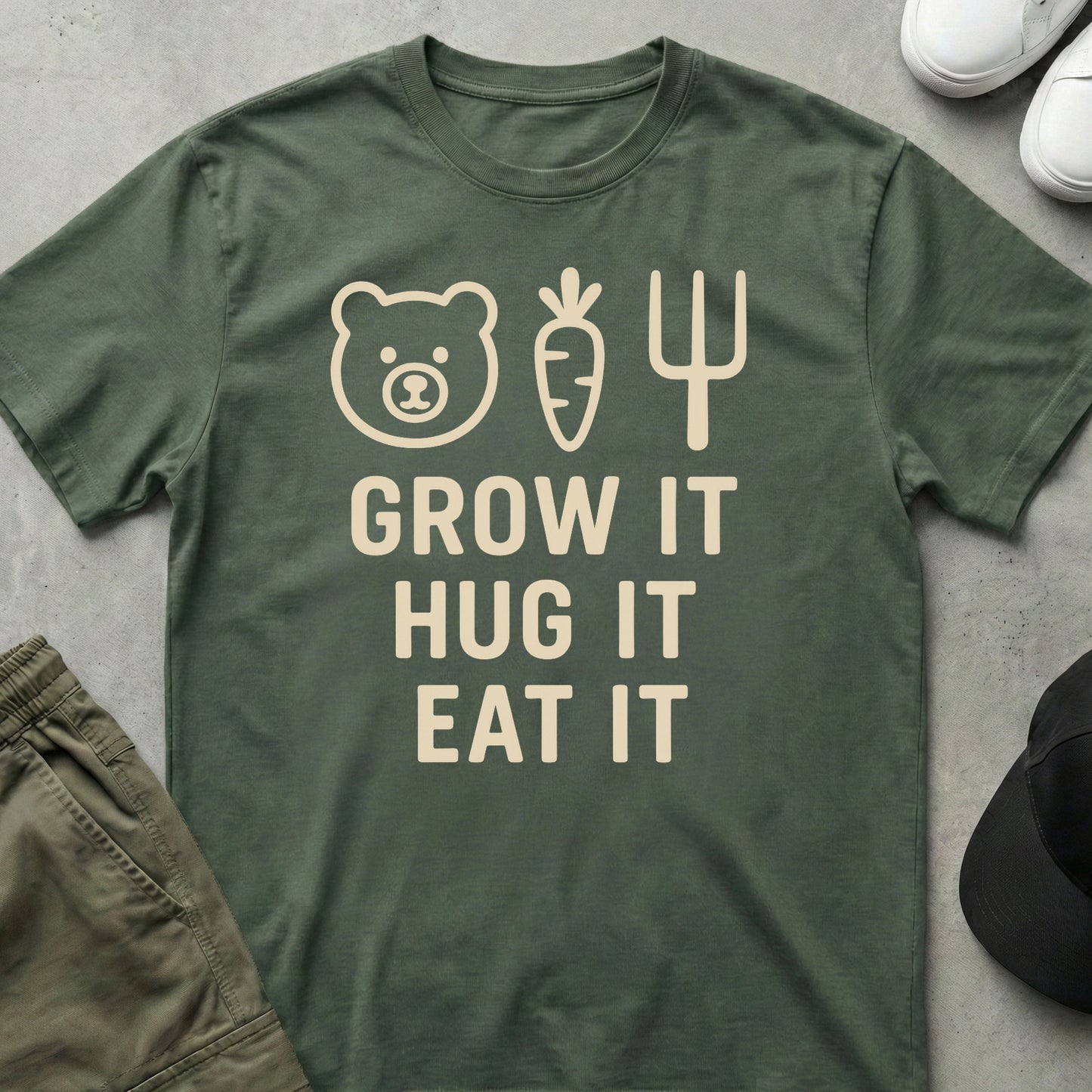 Farm Fresh Love T-Shirt Military Green