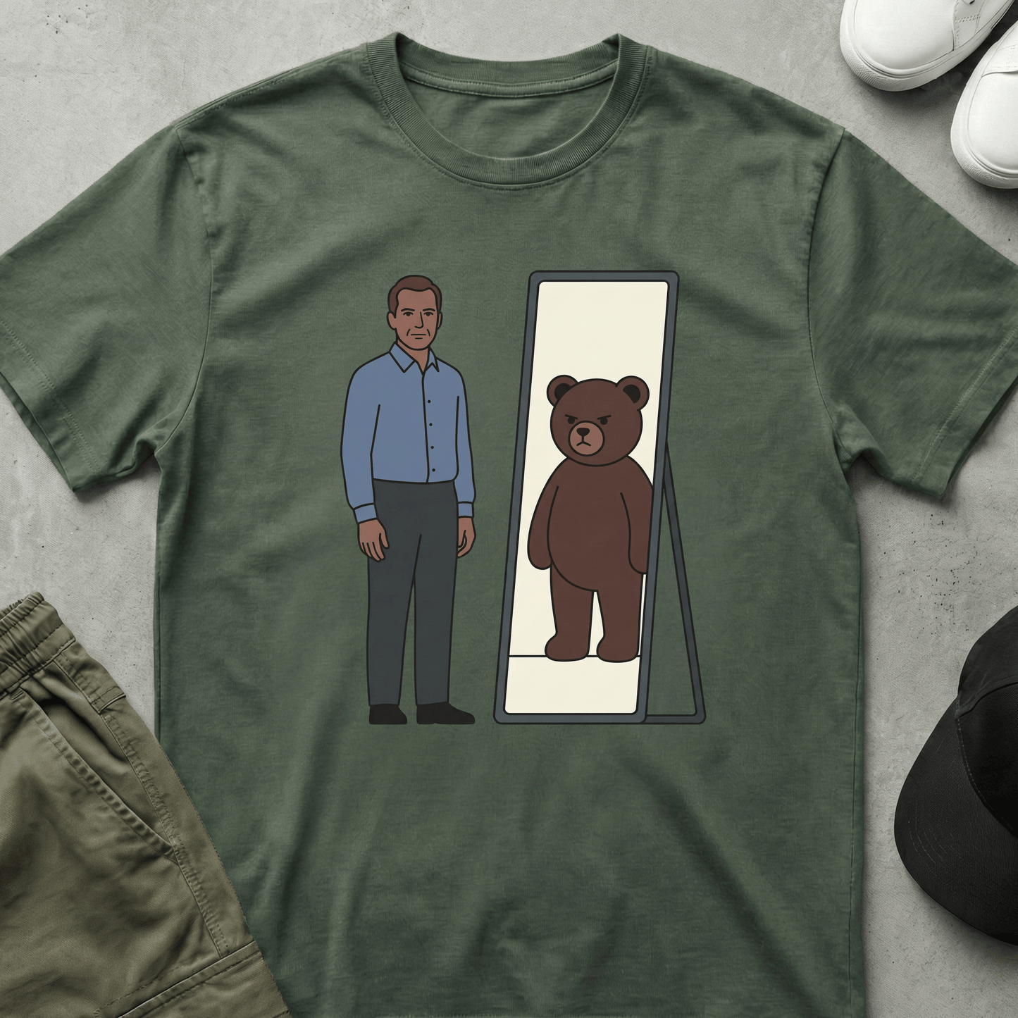 Man in the Mirror T-Shirt Military Green