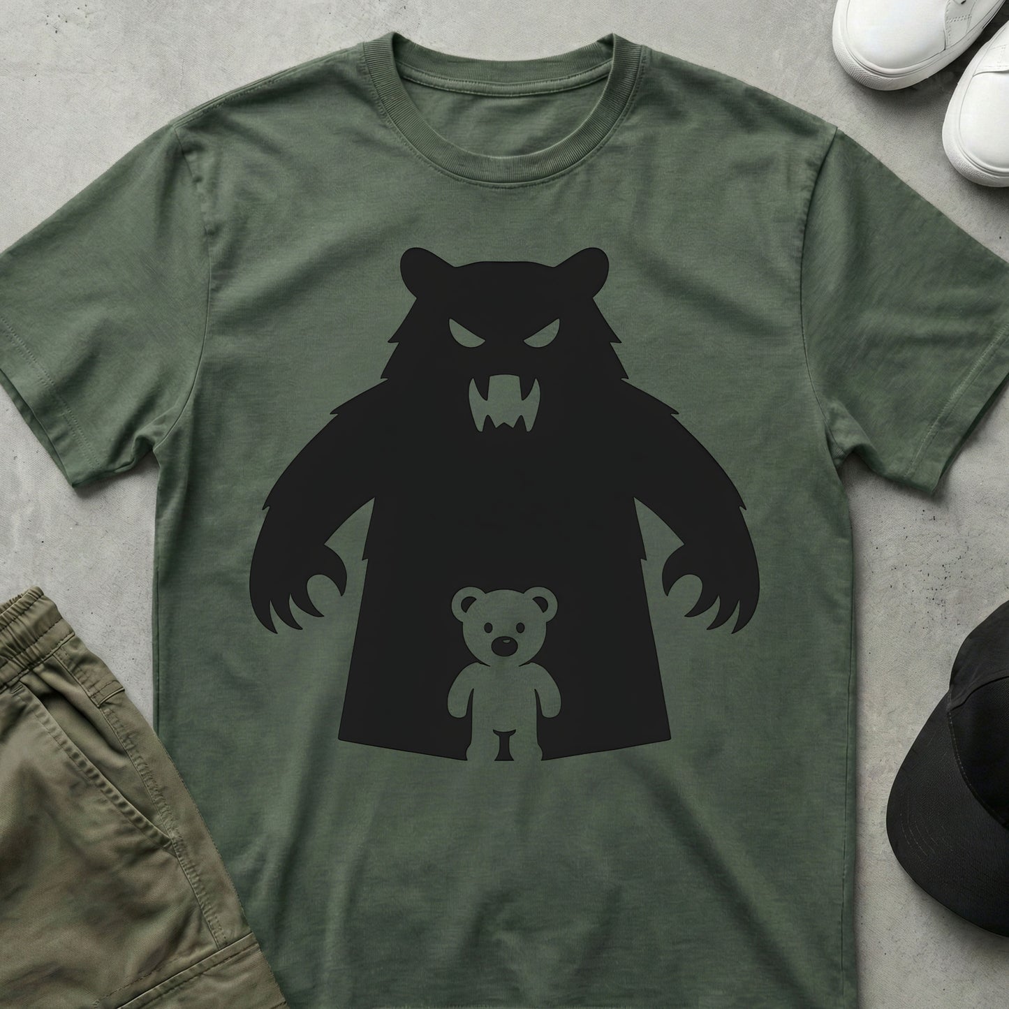 Shadow Bear T-Shirt Military Green