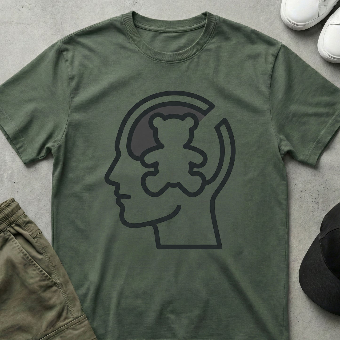 Cool Teds Teddy-Bear I'm a Ted Head T-Shirt Military Green / S
