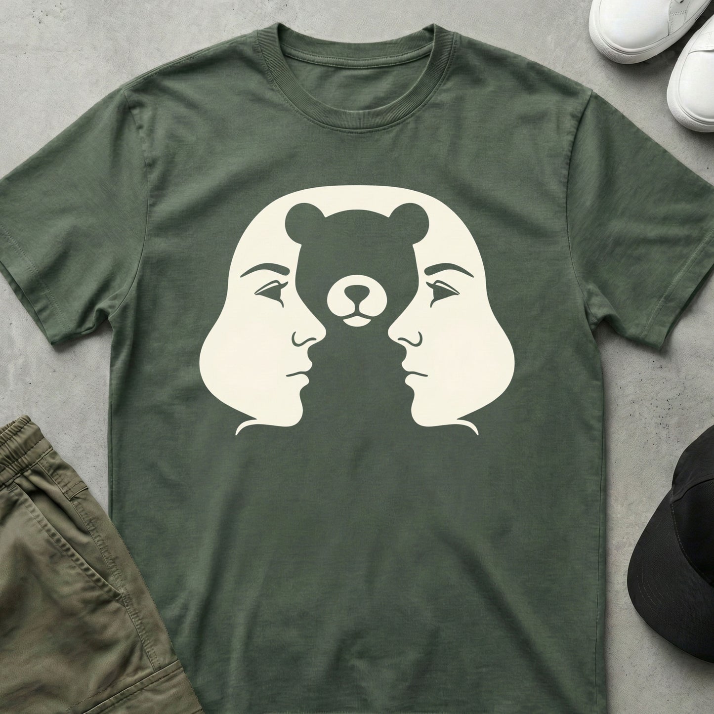Hidden Bear T-Shirt Military Green