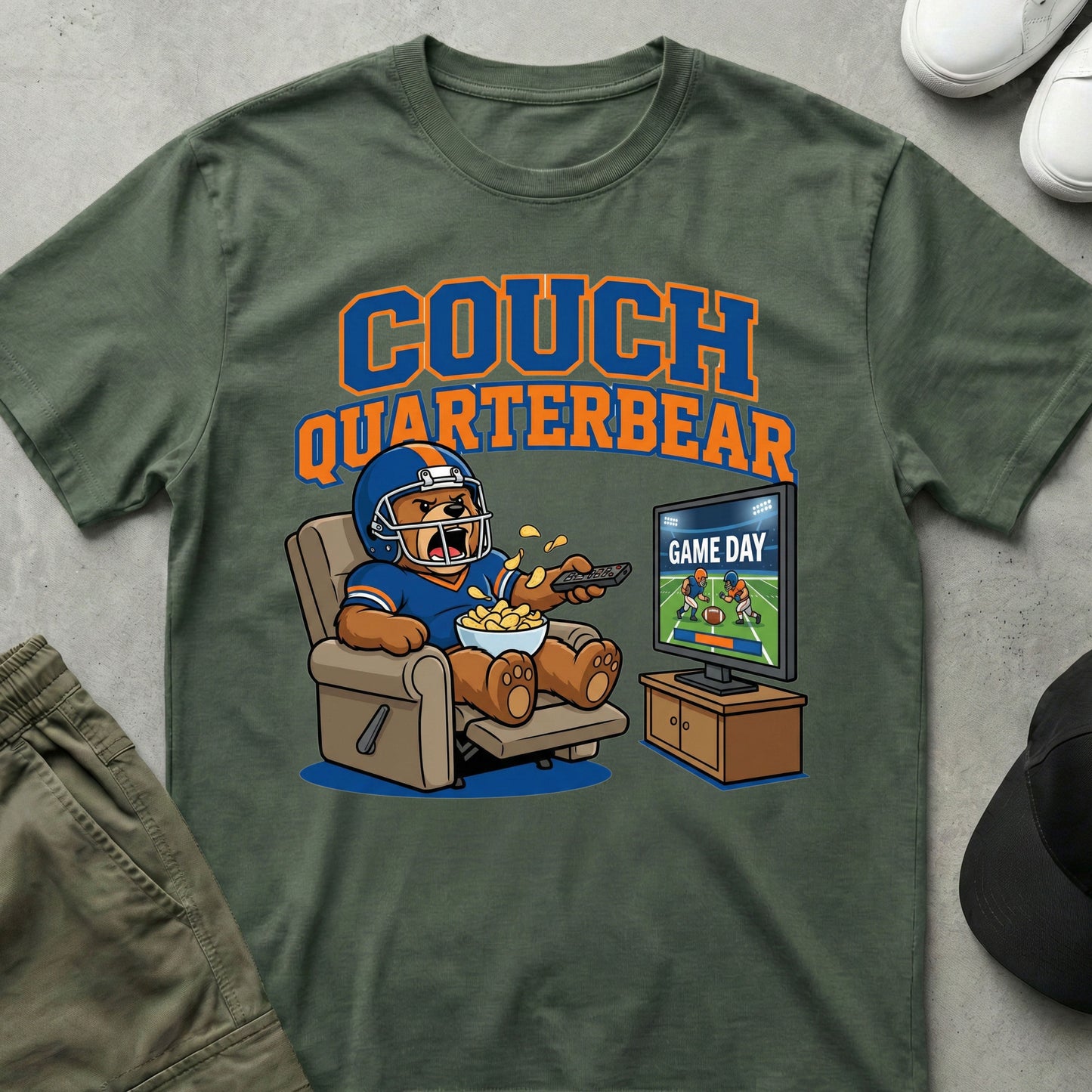 Helmet And Chips T-Shirt Military Green