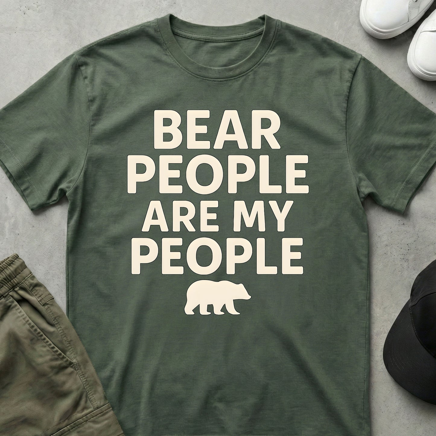 Cool Teds Teddy-Bear Bear People T-Shirt Military Green / S