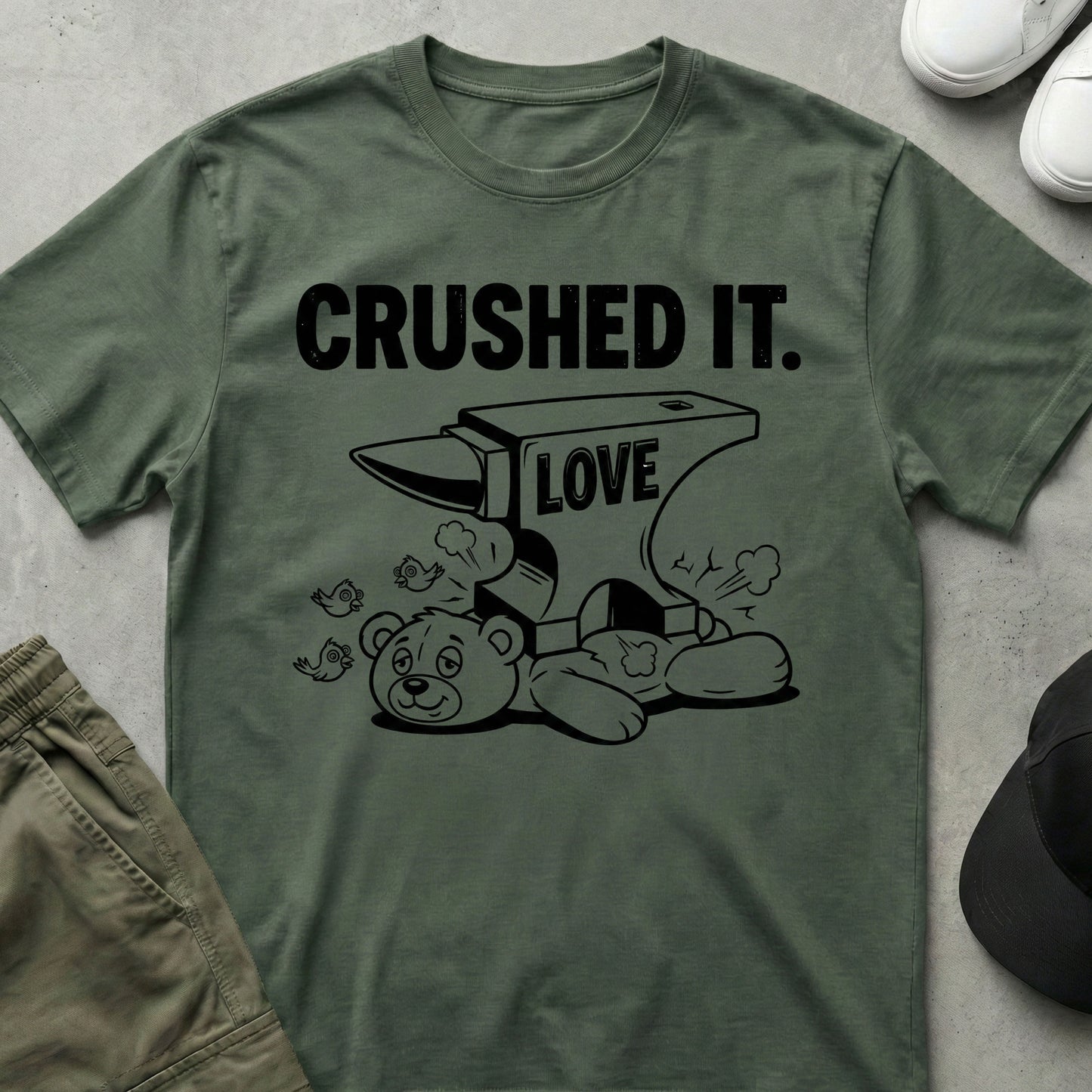 Love Crush T-Shirt Military Green
