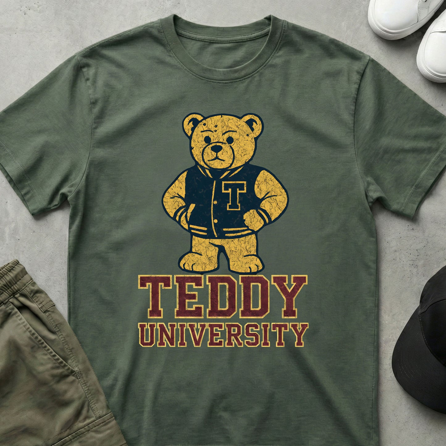 Varsity Bear T-Shirt Military Green
