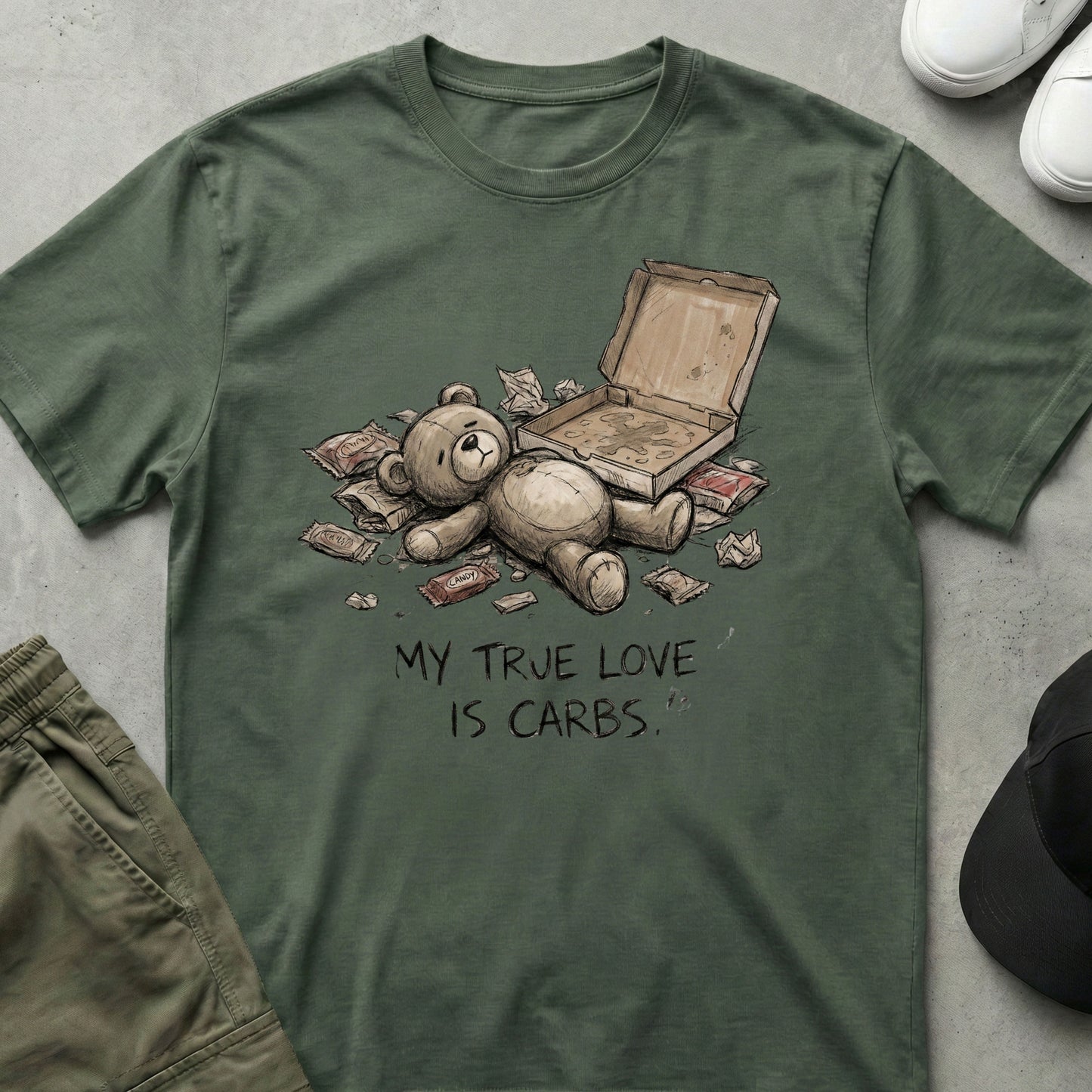 Carb Lover T-Shirt Military Green