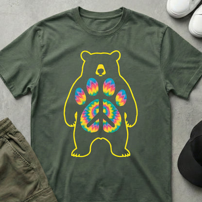 Peace Bear T-Shirt Military Green