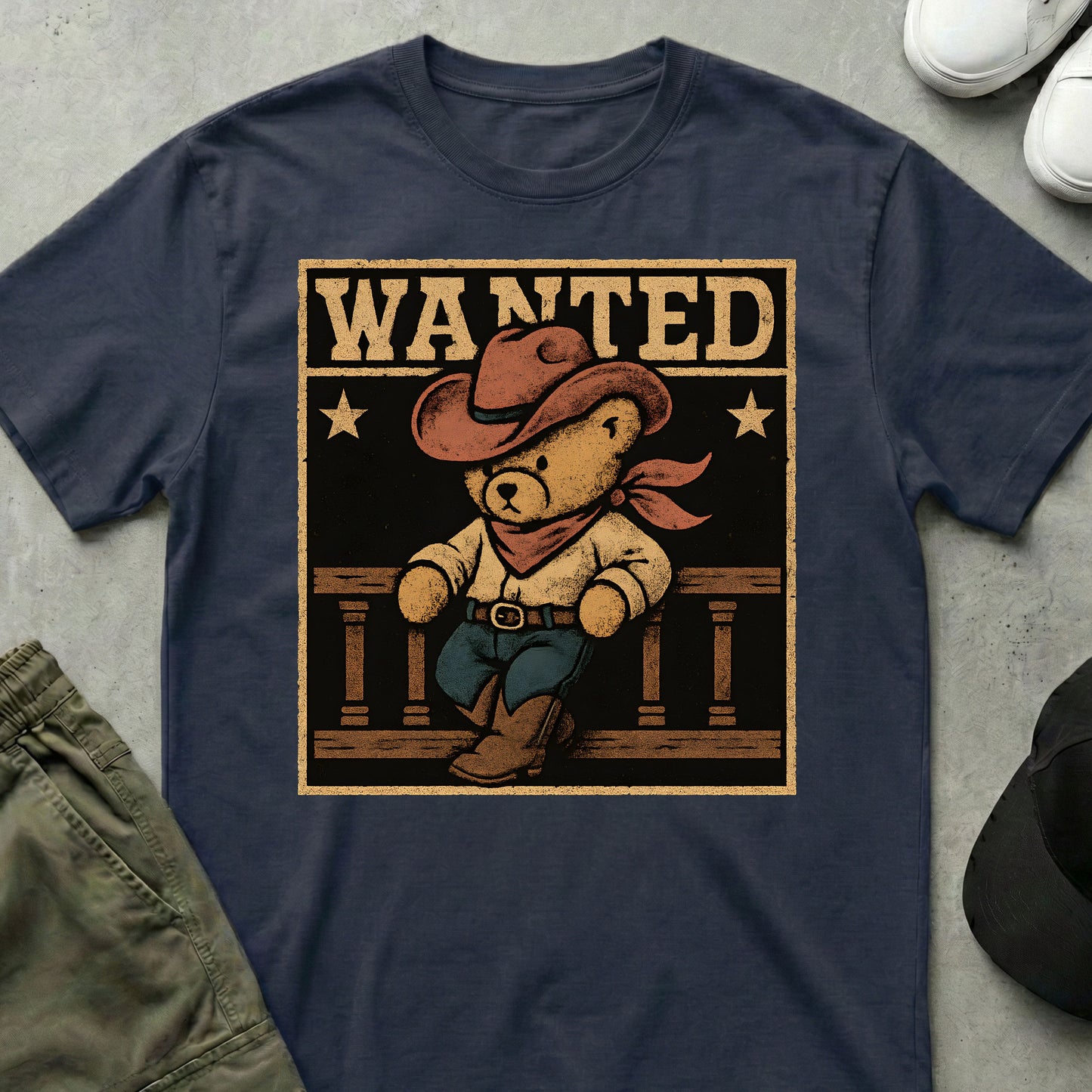Wanted Bear T-Shirt Navy