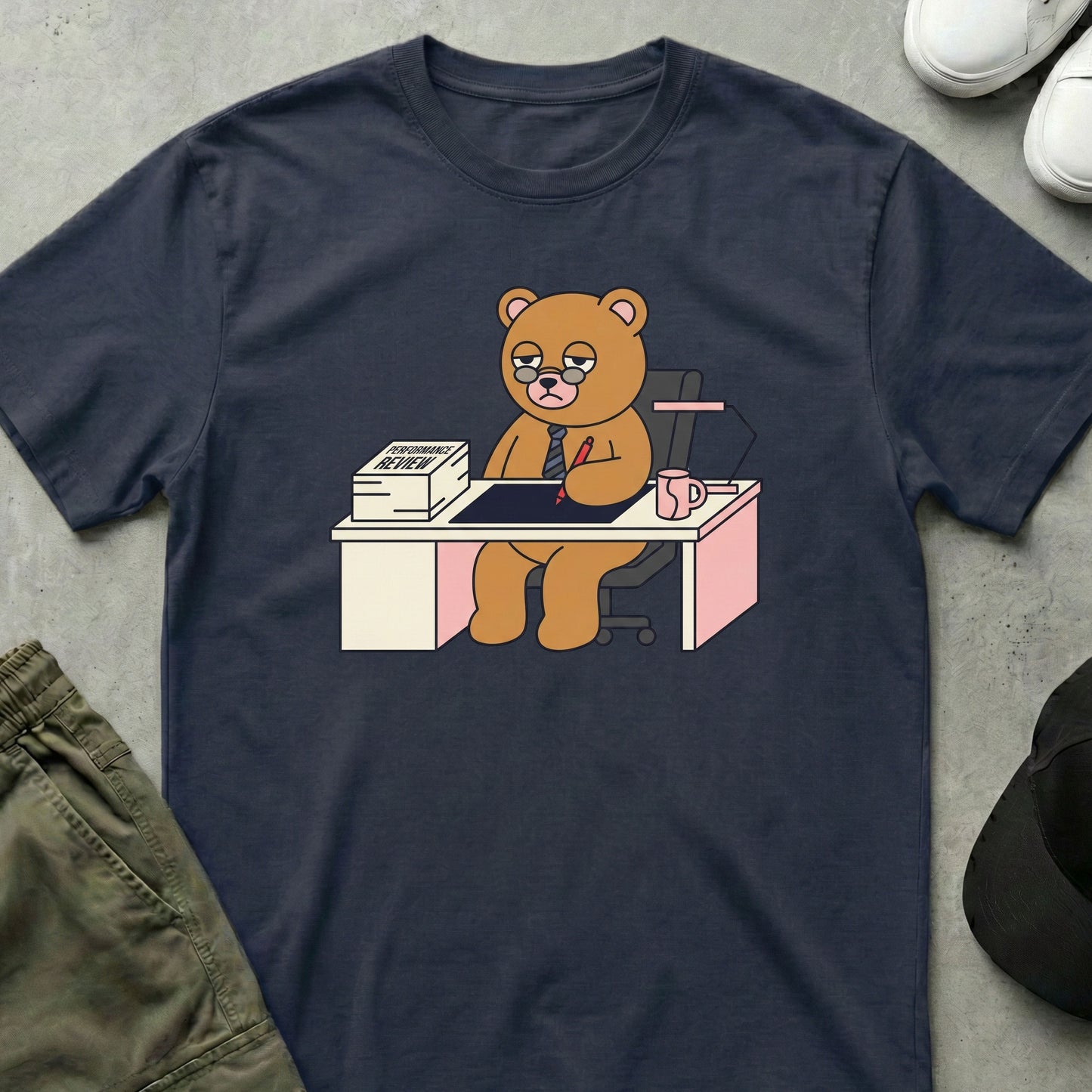 Office Bear T-Shirt Navy