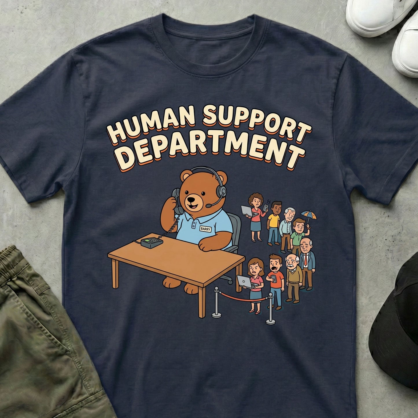I Support Humans T-Shirt Navy