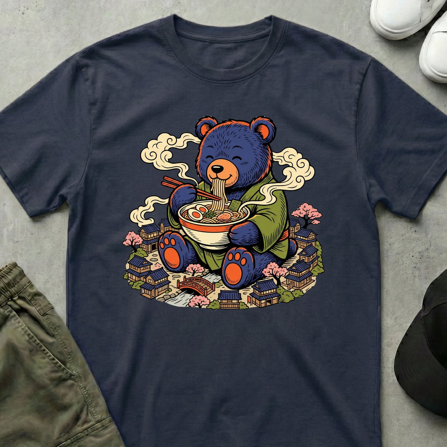 Ramen Bear T-Shirt Navy