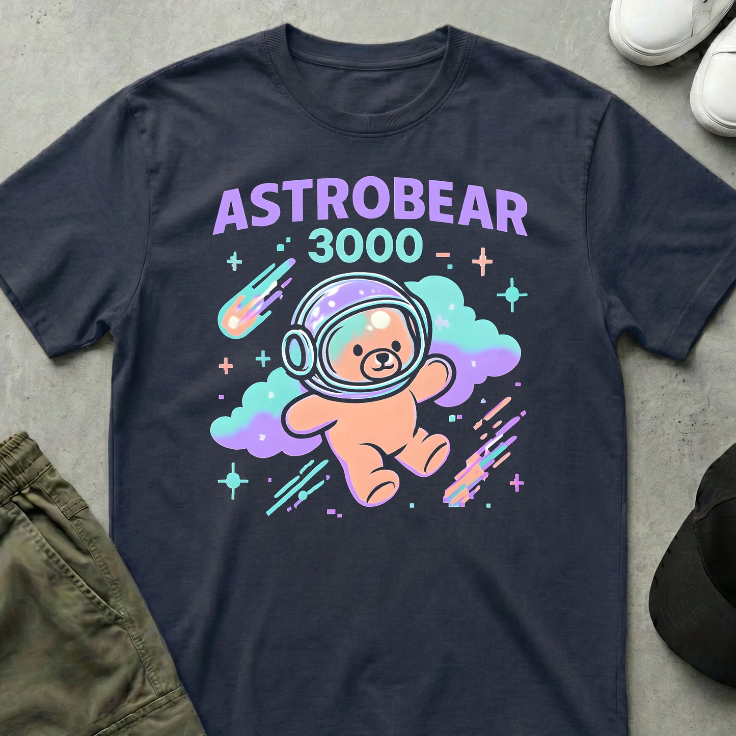 Printify Teddy-Bear Astrobear T-Shirt Navy / S