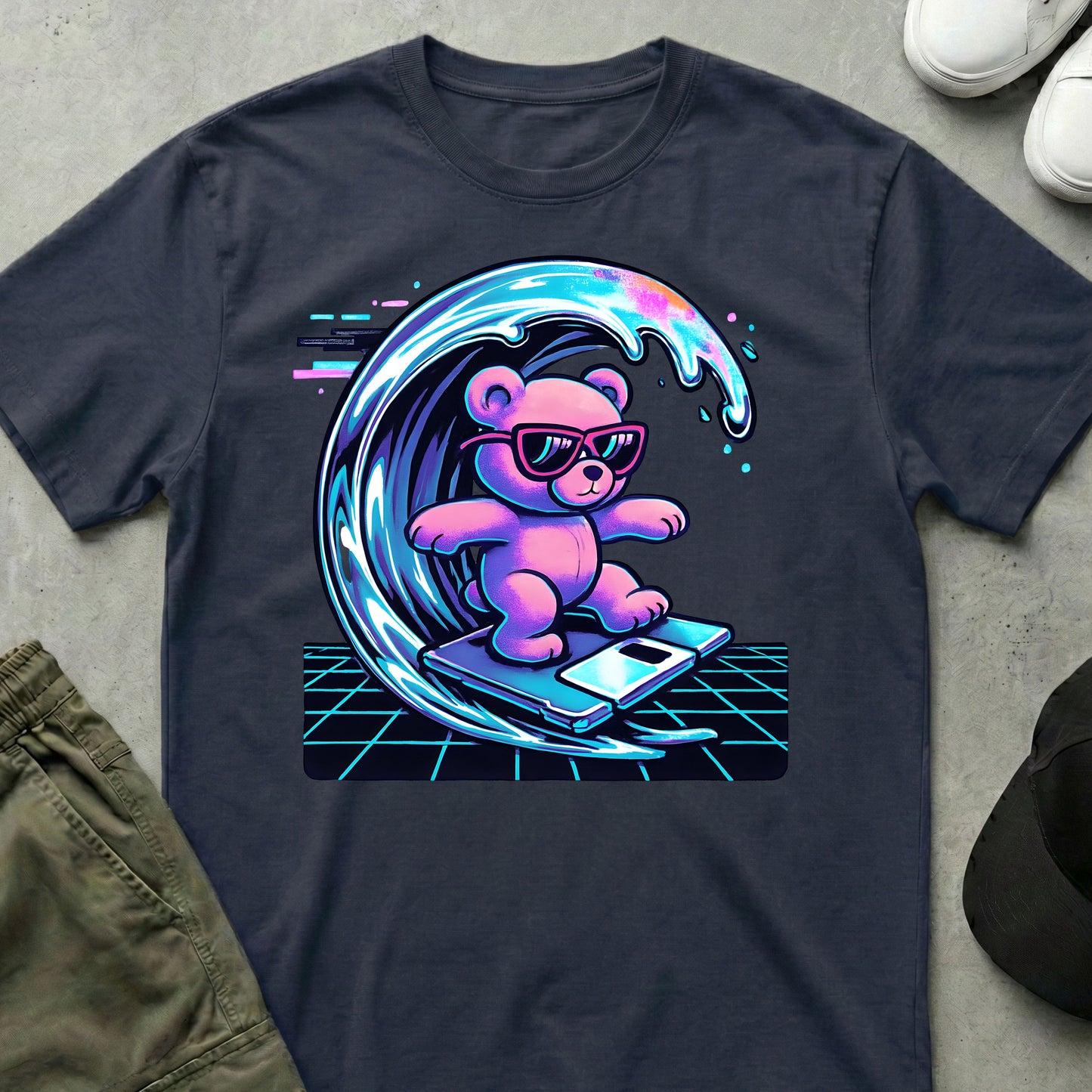 Floppy Disk Surfer T-Shirt Navy