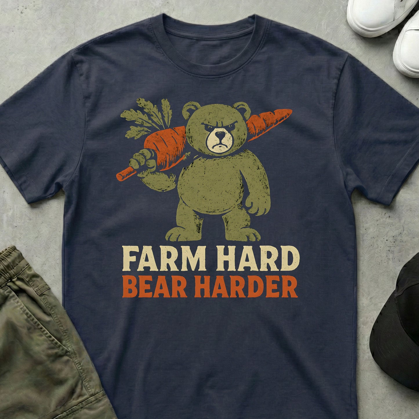 Farm Hard T-Shirt Navy