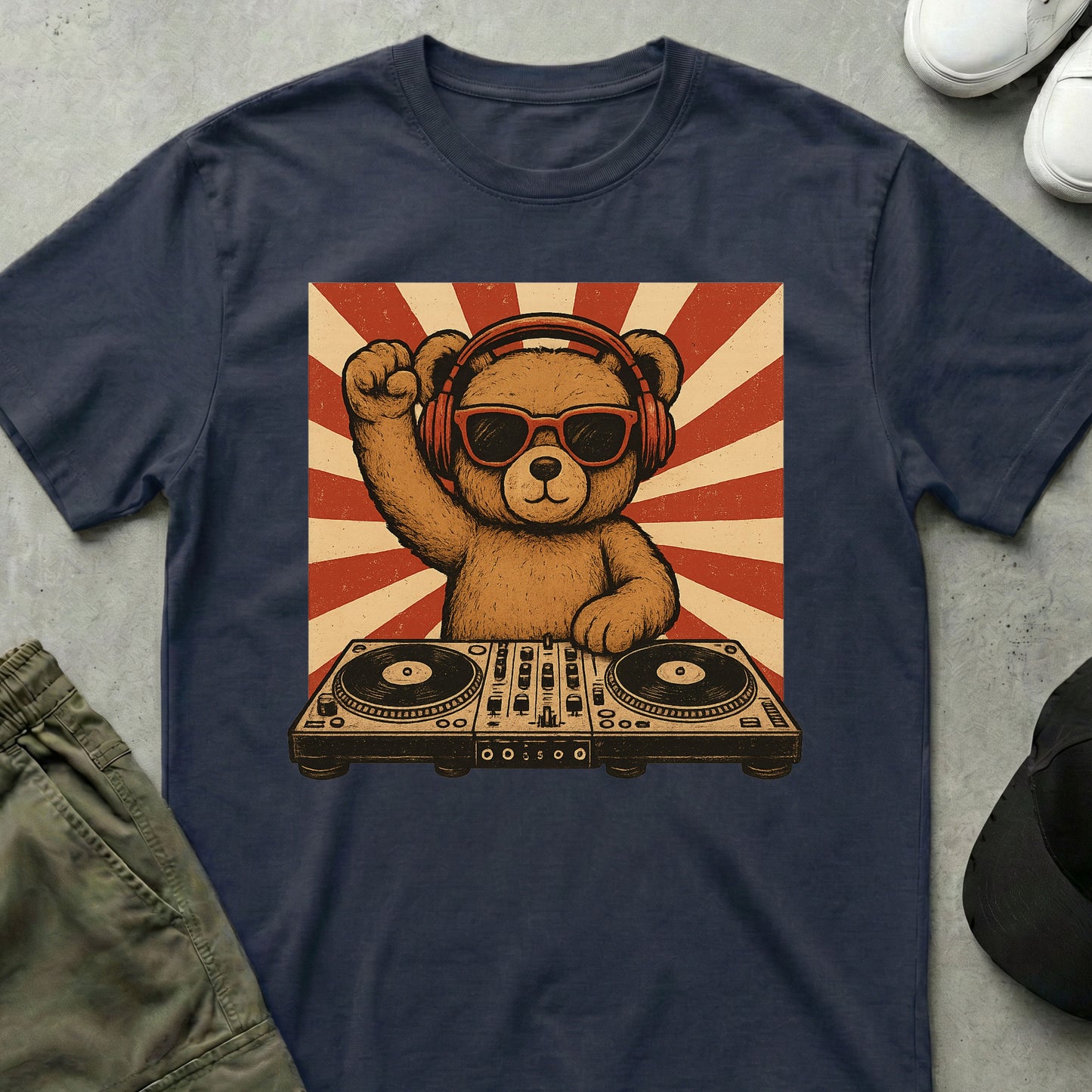 DJ Bear T-Shirt Navy
