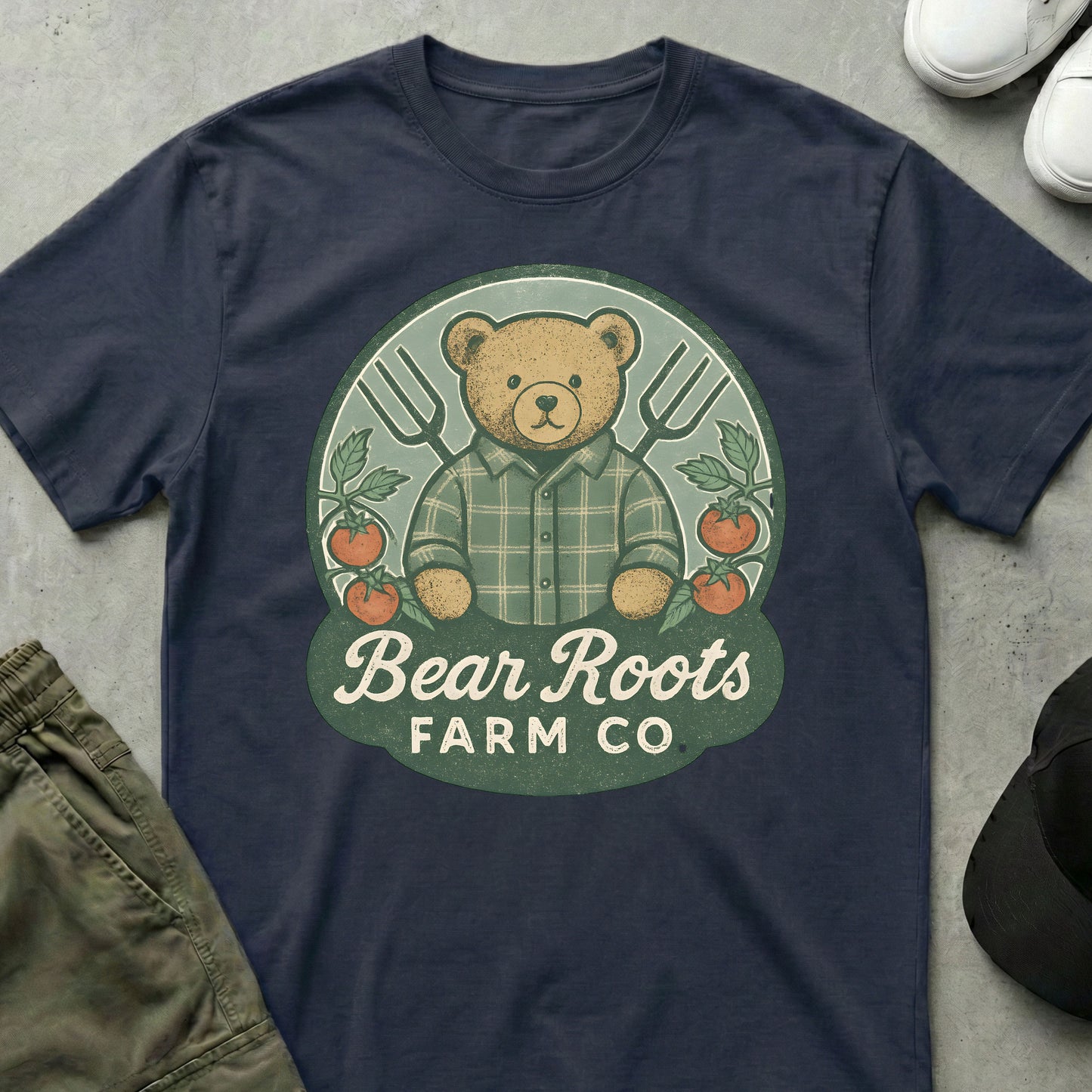 Bear Roots T-Shirt Navy