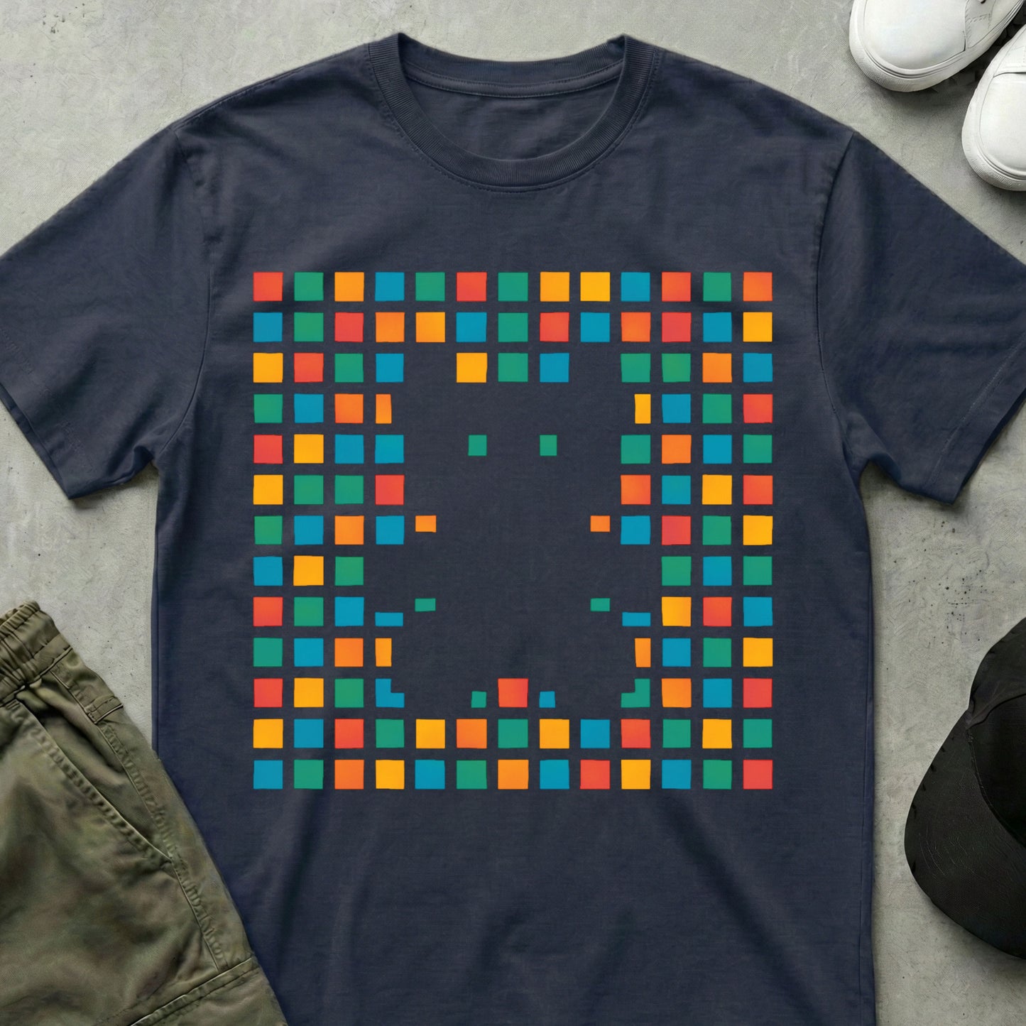 Pixel Bear T-Shirt Navy