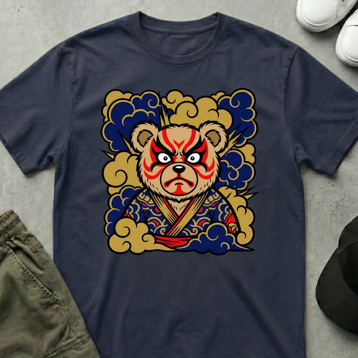 Cool Teds Teddy-Bear Kabuki Bear T-Shirt Navy / S