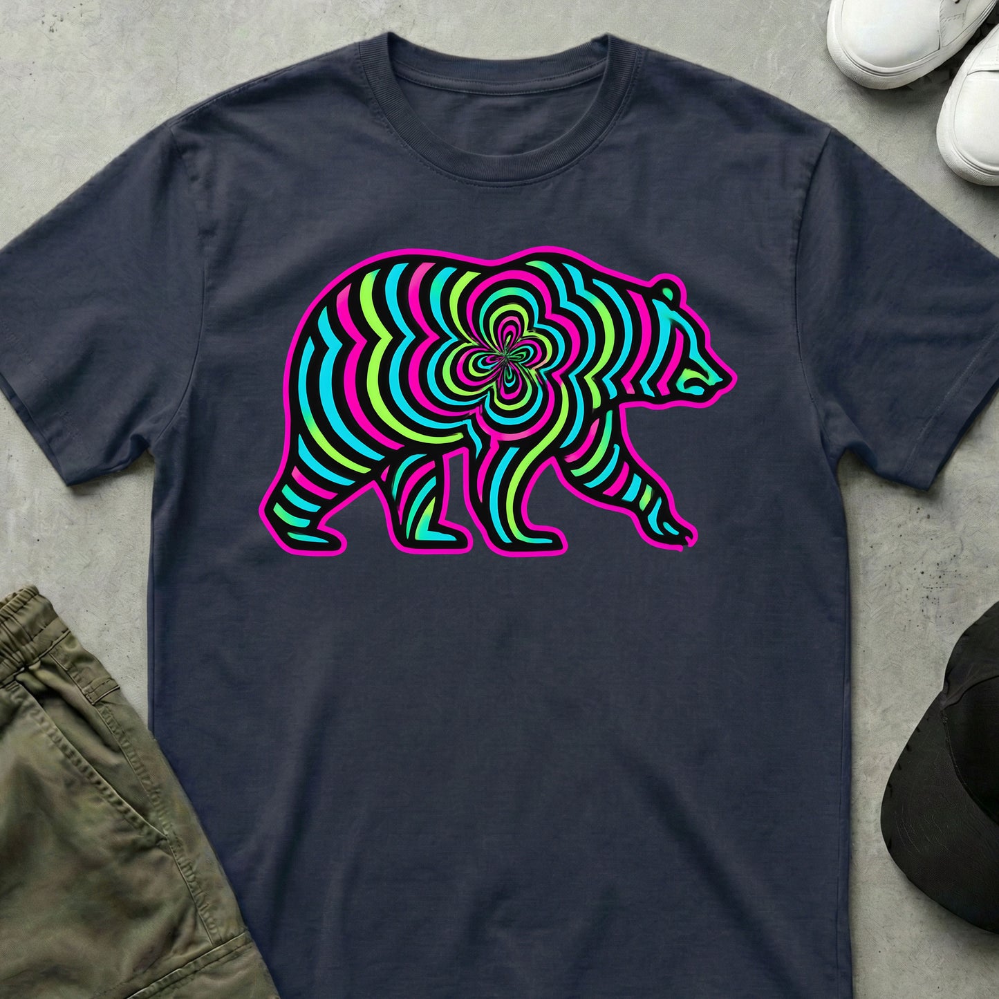 Fractal Bear T-Shirt Navy