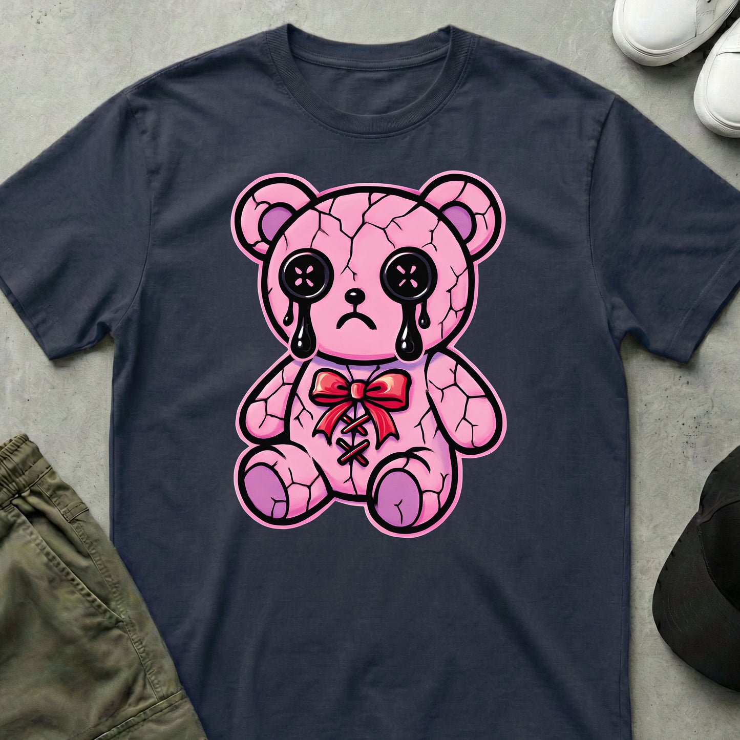 Cool Teds Teddy-Bear Kawaii Goth T-Shirt Navy / S