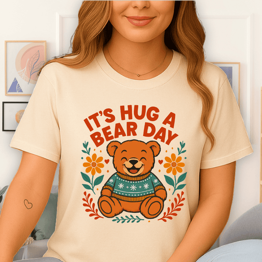 Cool Teds Teddy-Bear Hug a Bear T-Shirt Natural / S