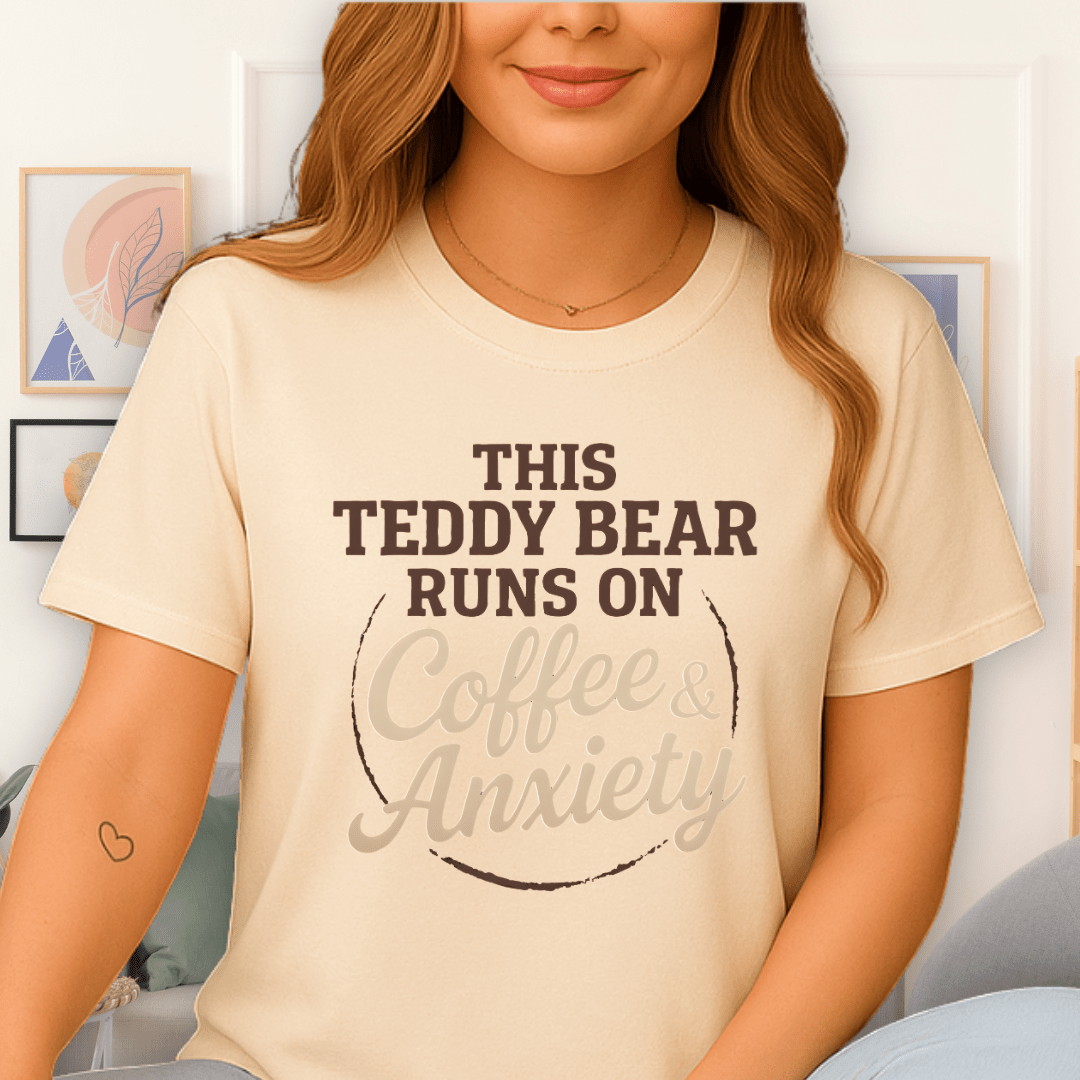 Cool Teds Teddy-Bear Coffee Bear T-Shirt Natural / S
