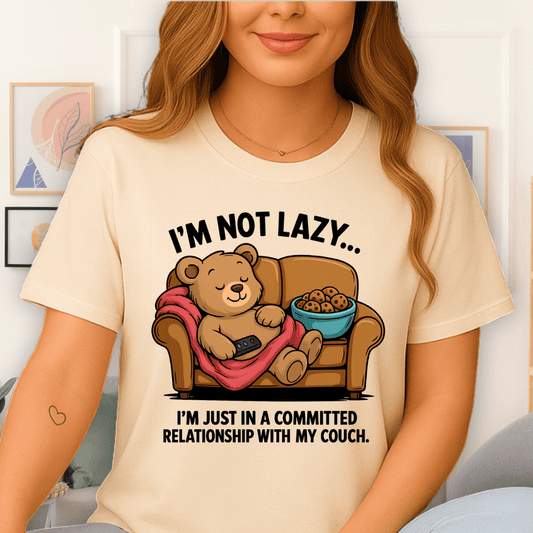 Cool Teds Teddy-Bear Not Lazy T-Shirt Natural / S