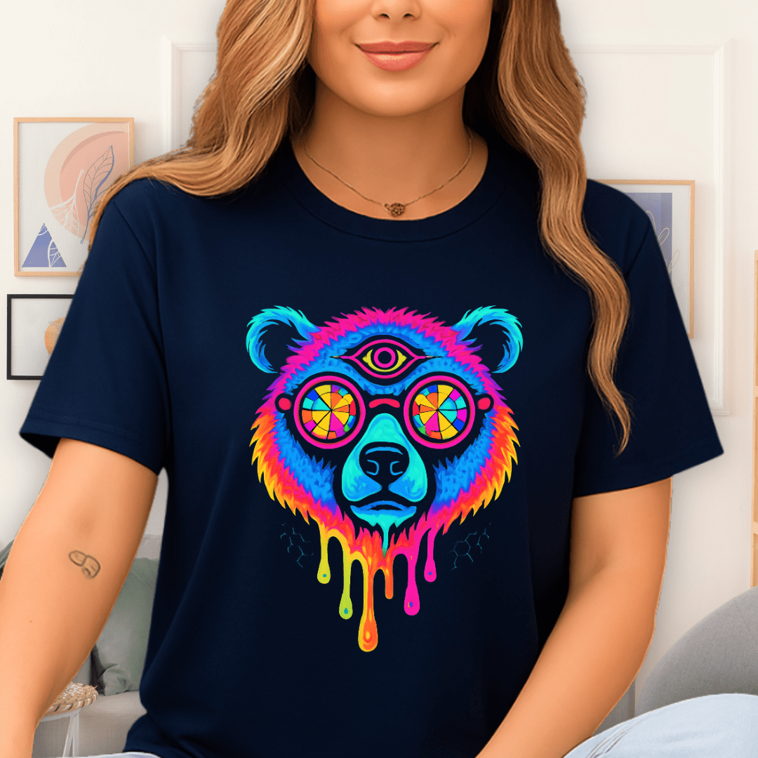 Cool Teds Teddy-Bear Third Eye Bear T-Shirt Navy / S