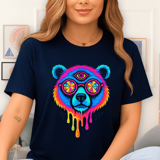 Cool Teds Teddy-Bear Third Eye Bear T-Shirt Navy / S