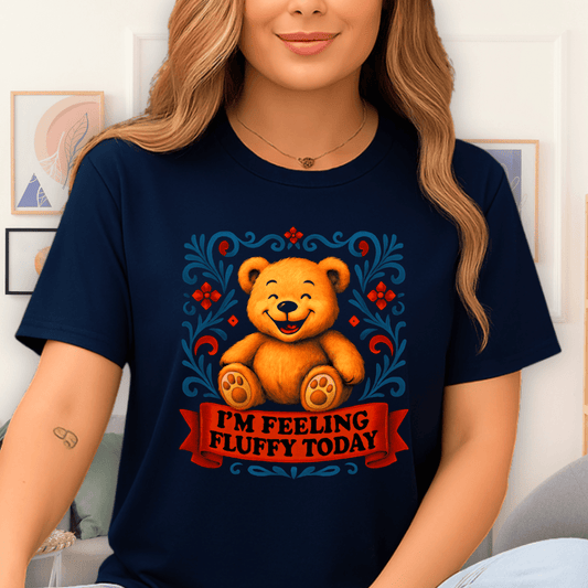 Cool Teds Teddy-Bear Feeling Fluffy T-Shirt Navy / S