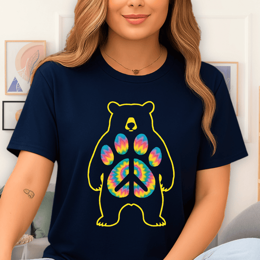 Cool Teds Teddy-Bear Peace Bear T-Shirt Navy / S