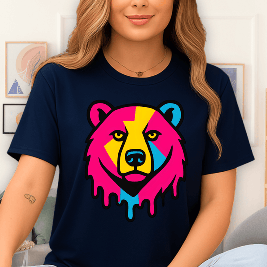 Cool Teds Teddy-Bear Pop Art Bear T-Shirt Navy / S