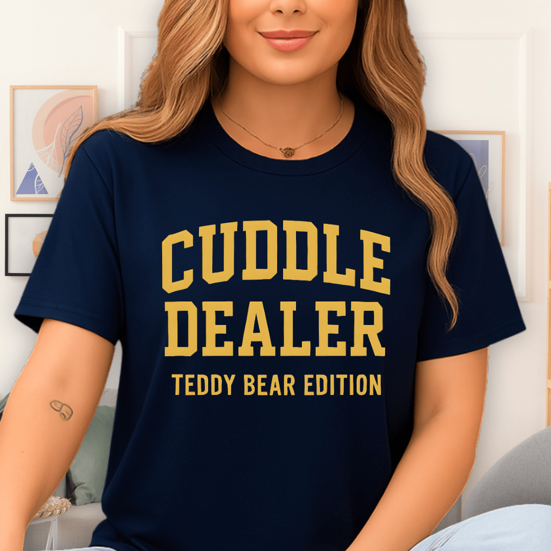 Printify Teddy-Bear Cuddle Dealer T-Shirt Navy / S