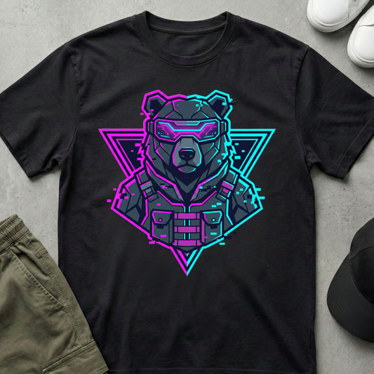 Cool Teds Teddy-Bear Neon Visor T-Shirt Black / S