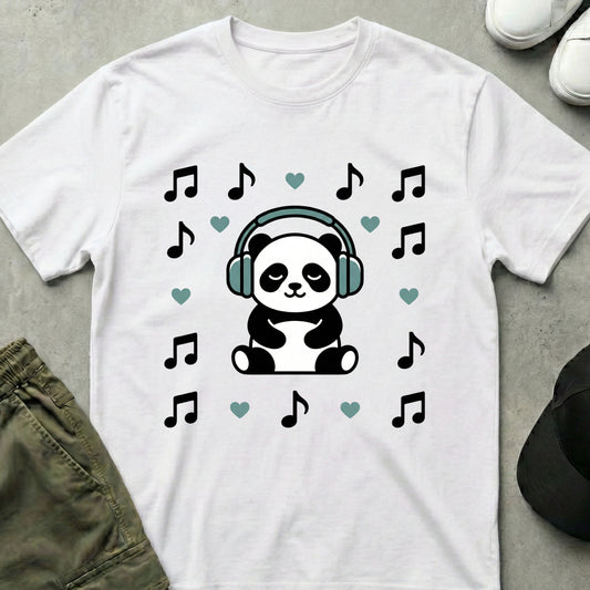 Cool Teds Teddy-Bear Panda Beats T-Shirt White / S